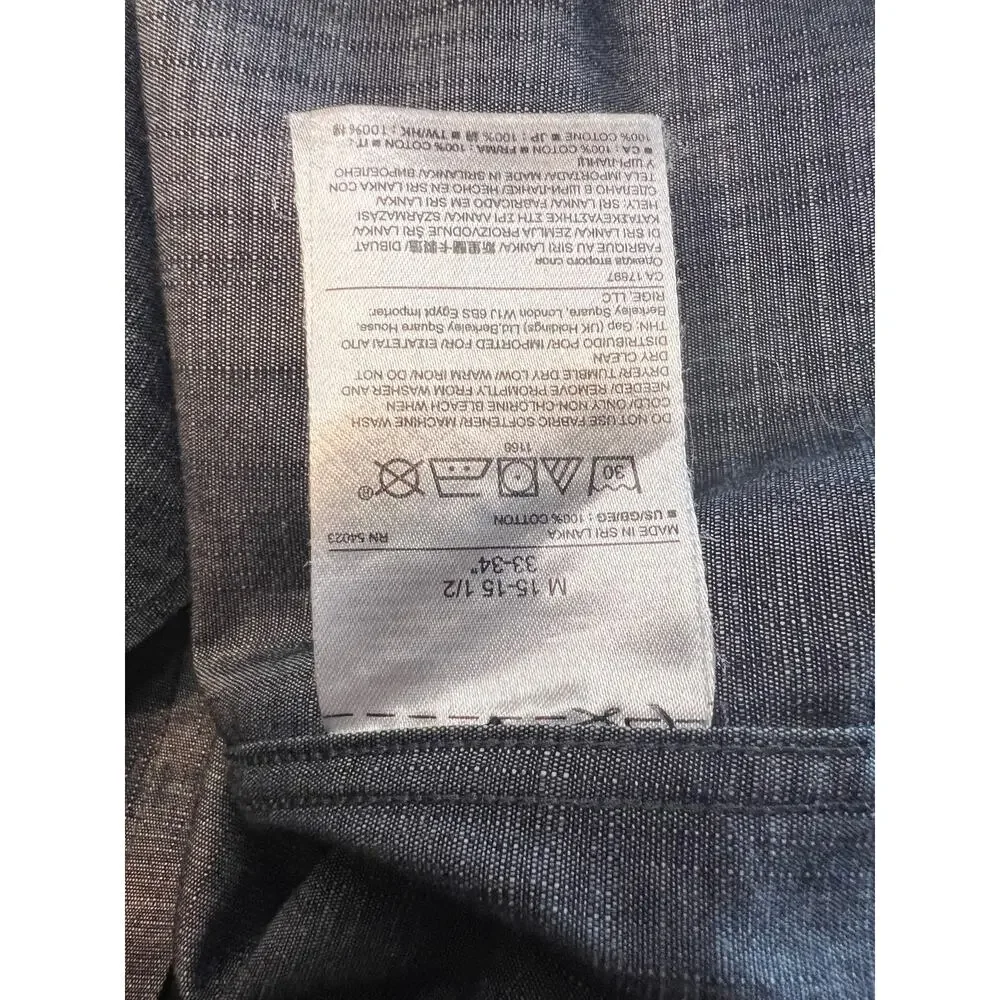 Banana Republic Charcoal Gray Button Down Shirt SIze Medium